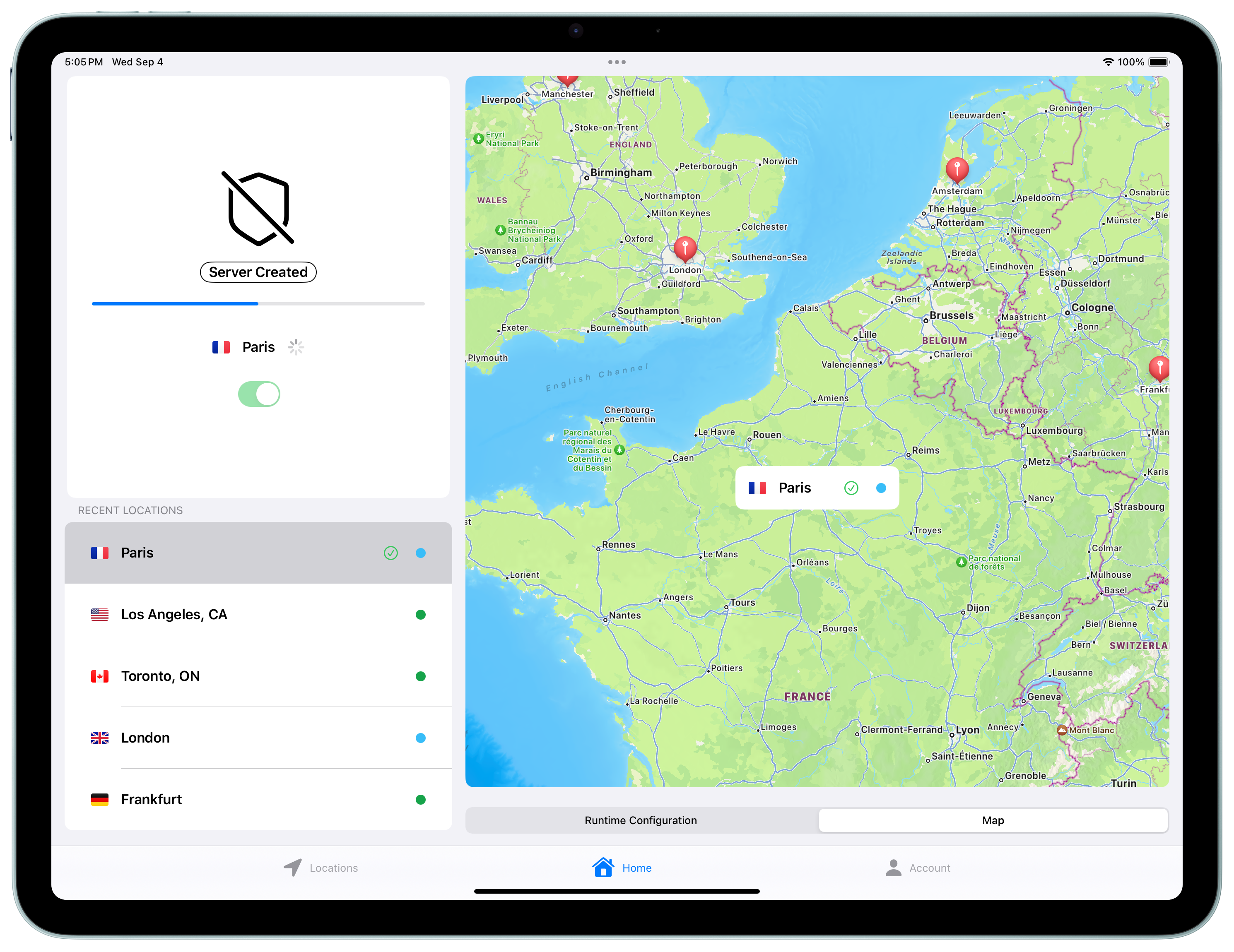 Frankfurt VPN on iPad